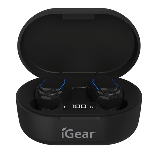 I Gear Wireless Earbuds With Charging Case Black