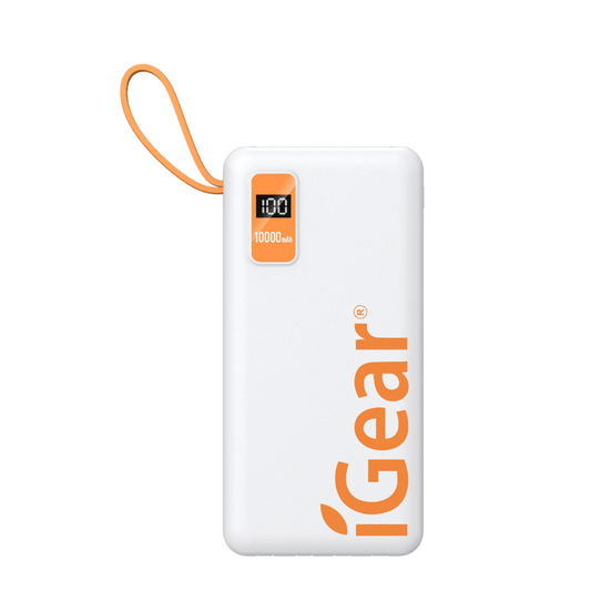 I Gear Power Bank 10,000 mAh Dual White Cables