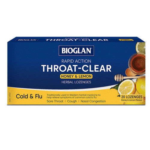 Bioglan Throat Clear Honey & Lemon Lozenges 20 pack