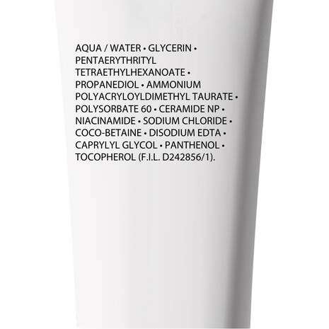 La Roche Posay Toleriane Caring Wash Hydrating Cleanser 200ml ingredient list including Niacinamide and Ceramide NP.
