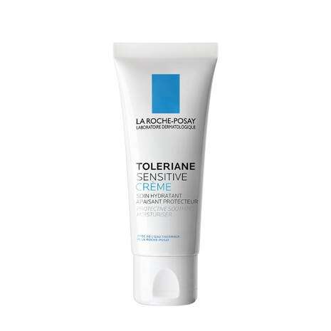 La Roche Posay Toleriane Sensitive Prebiotic Moisturiser 40ml tube for sensitive skin hydration and protection.