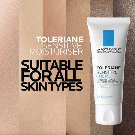 La Roche Posay Toleriane Sensitive Prebiotic Moisturiser 40ml suitable for all skin types with soothing formula.