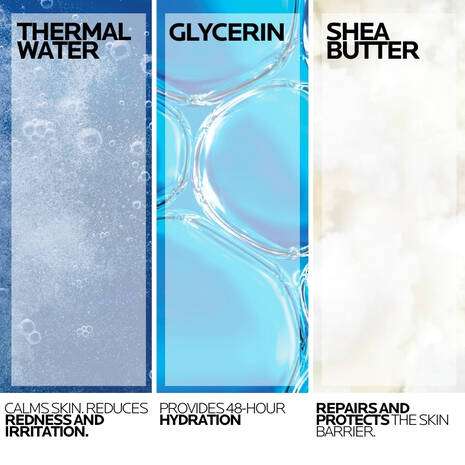 Ingredients of La Roche Posay Toleriane Sensitive Riche Prebiotic Cream: Thermal Water, Glycerin, Shea Butter.