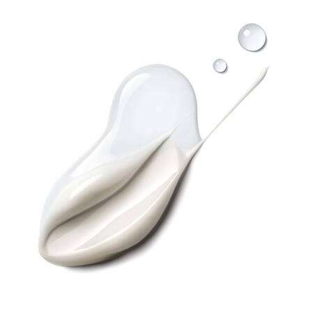 La Roche Posay Toleriane Sensitive Riche Prebiotic Cream 40ml swatch showing creamy texture with droplets.
