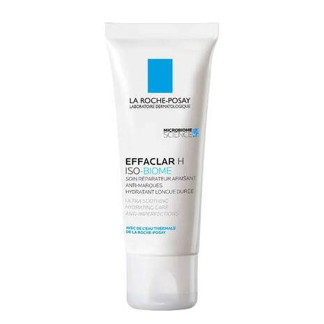 La Roche Posay Effaclar H Isobiome Moisturiser 40ml in a white tube for oily skin hydration and comfort.