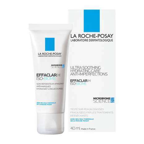 La Roche Posay Effaclar H Isobiome Moisturiser 40ml with soothing formula for oily, sensitive skin.