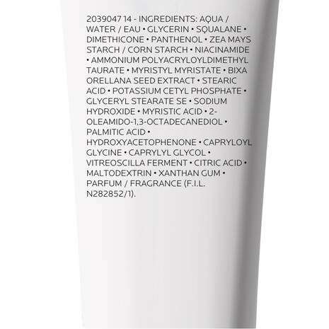 Ingredients list of La Roche Posay Effaclar H Isobiome Moisturiser 40ml showing key moisturizing components.