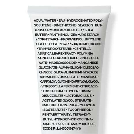 La Roche Posay Cicaplast Baume B5+ Balm Cream 100ml ingredients list on packaging