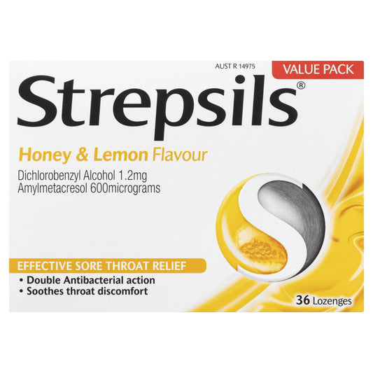 Strepsils Honey & Lemon Lozenges 36 Pack