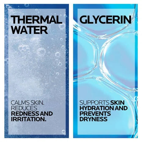 Thermal Water and Glycerin benefits for skincare, calming skin and supporting hydration.