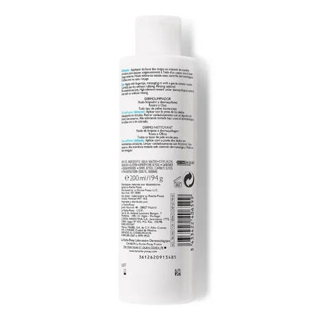 La Roche Posay Toleriane Gentle Cream Dermo-Cleanser 200ml back label with instructions and ingredient list.