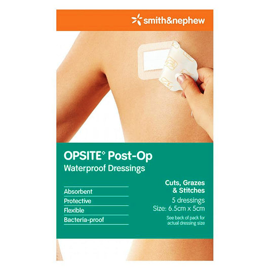 Smith & Nephew Opsite Post-Op Waterproof Dressings Size 6.5cm x 5cm