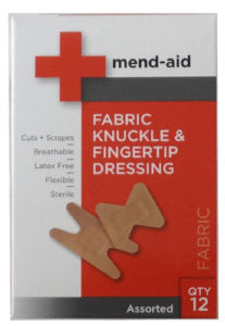 Mend-Aid Fabric Knuckle & Fingertip Dressing 12 Pack