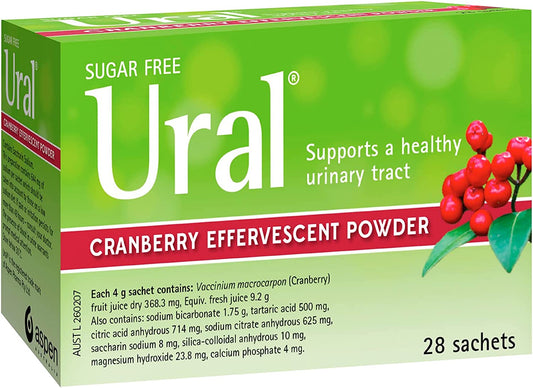 Ural Effervescent Powder Cranberry 28X4g Sachets