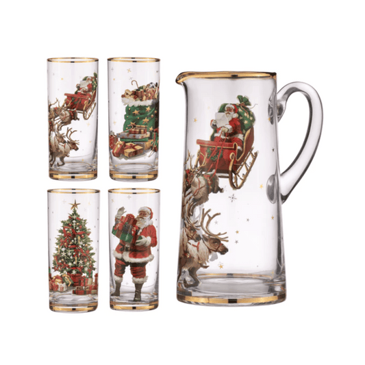 Spirit Of Christmas Jug & 4 Tumblers Set