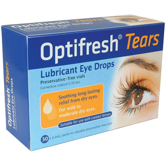 Optifresh Tears Lubricant Eye Drops 0.4ml x 30 Vials