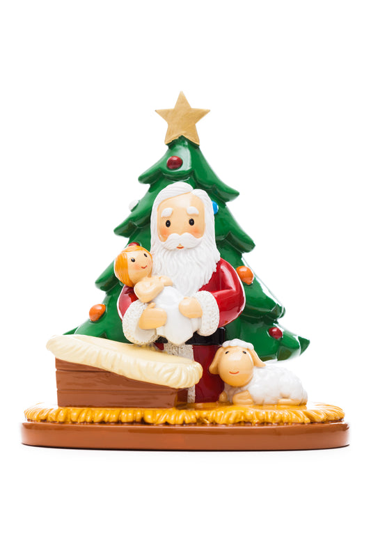 Santa Praying At Christmas Tree Statue (Little Drops)