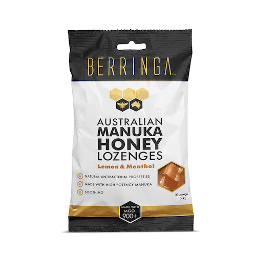 Berringa Australian Manuka Honey Lozenges Lemon & Menthol 150g