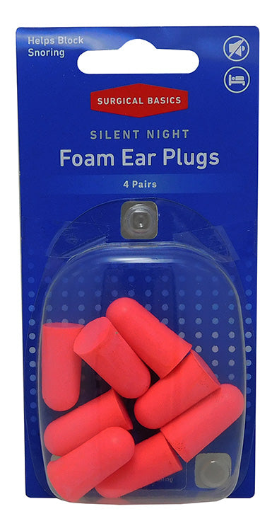 Surgical Basics Silent Night Foam Ear Plugs 4 Pairs