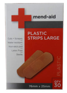 Mend-Aid Plastic Large Strips 30 Pack