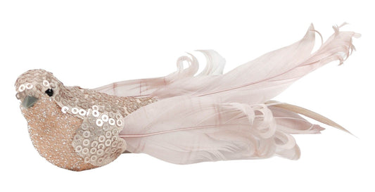 Elegant Bird Feather Clip Pink & gold 16