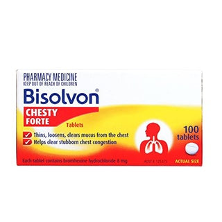 Bisolvon Chesty Forte 100 Tablets | Specialist Clinic Pharmacy