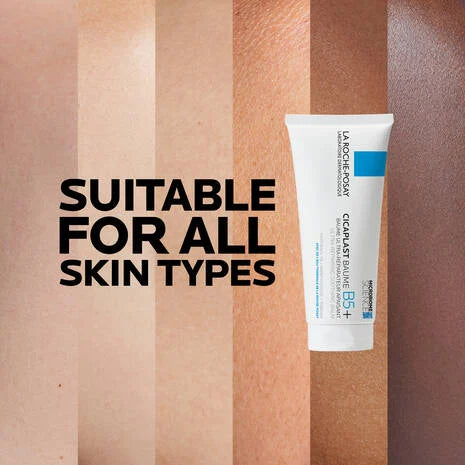 La Roche Posay Cicaplast Baume B5+ Balm Cream 100ml suitable for all skin types with various skin tones.