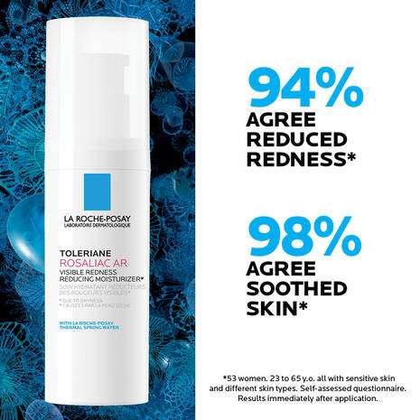 La Roche Posay Toleriane Rosaliac AR Moisturiser for Anti-Redness 40ml with 94% reduced redness.