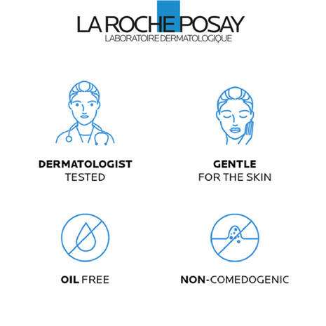 La Roche Posay Toleriane Rosaliac AR Moisturiser for Anti-Redness 40ml features dermatologically tested, gentle, oil-free, and non-comedogenic icons.