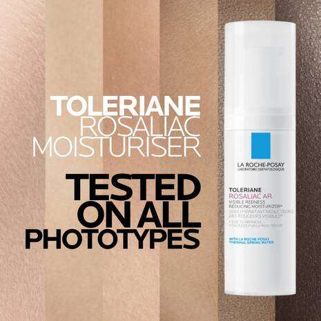La Roche Posay Toleriane Rosaliac AR Moisturiser for Anti-Redness 40ml tested on all skin phototypes.