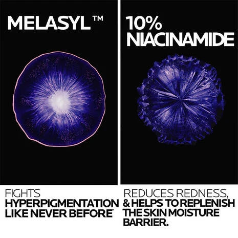 La Roche Posay Mela B3 Niacinamide Serum for Dark Spots 30ml key ingredients Melasyl and 10% Niacinamide