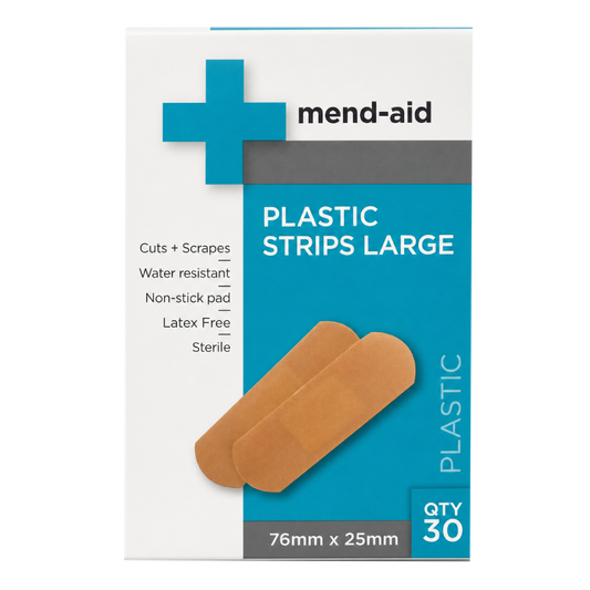 Mend-Aid Plastic Large Strips 30 Pack