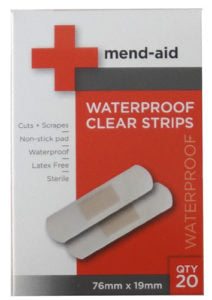 Mend-Aid Waterproof Clear Strips 20 Pack