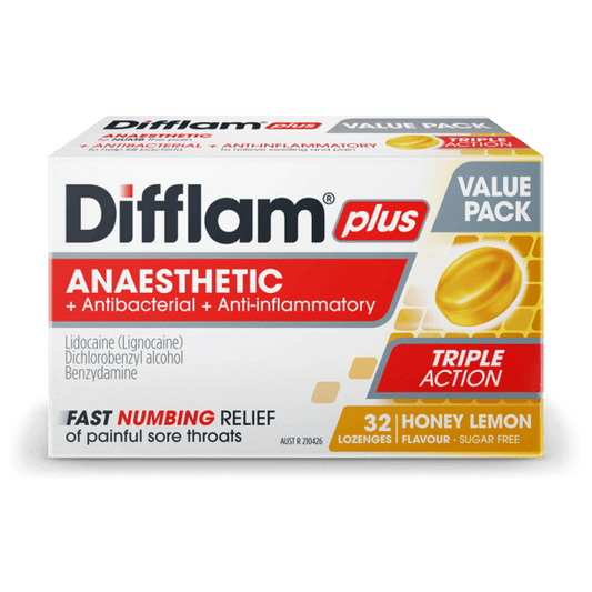 Difflam Plus Anaesthetic Honey & Lemon 16/32 Pack