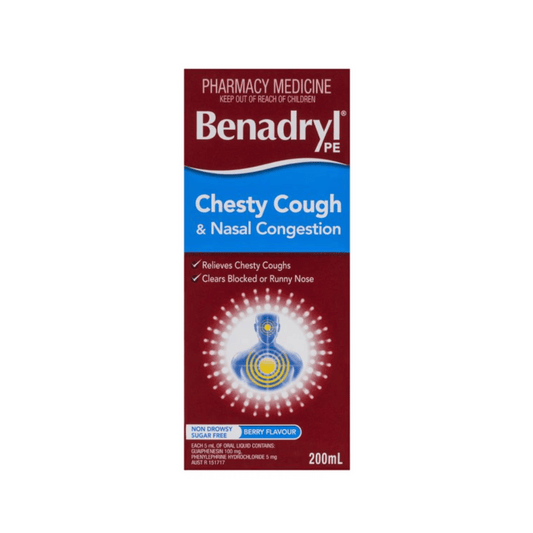 Benadryl Chesty Cough & Nasal Congestion Liquid 200ml