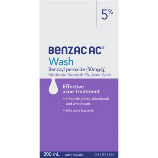 Benzac AC Wash Moderate Strength 5% 200ml