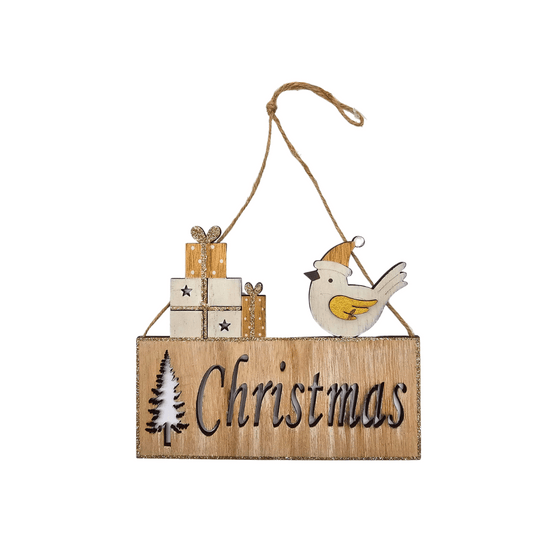 Christmas Hanging Decoration Bird Sign