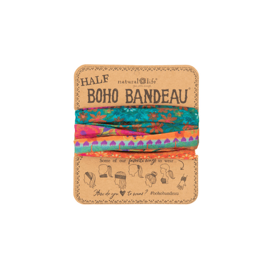 Half Boho Bandeau Headband  Bright Border