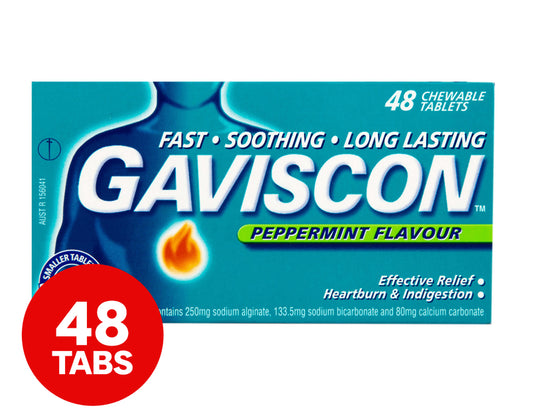 Gaviscon Peppermint 48 Chewable Tablets