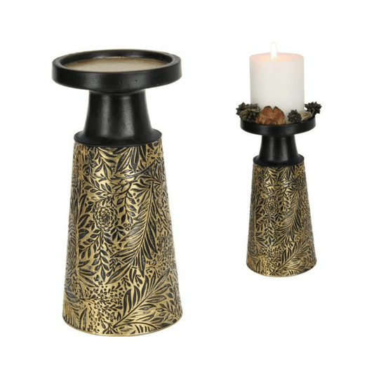 Candle Holder Antique Gold 25cm