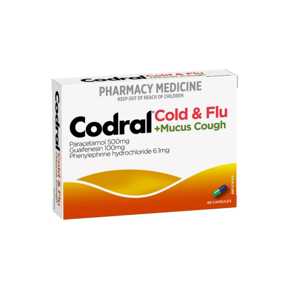 Codral PE Cold & Flu Mucus Cough 48 Capsules | Specialist Clinic Pharmacy