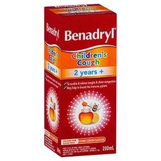 Benadryl Children's Cough Honey Lemon Flavour 2 Years+ 200ml