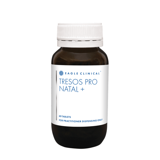 Eagle Clinical Tresos PRO Natal+ 60 Tablets **EXPIRY 6/26** bottle for preconception and pregnancy support.