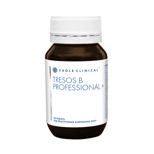 Eagle Clinical Tresos B Professional+ 60 Tablets **EXPIRY 6/26** bottle with label for practitioner dispensing only.