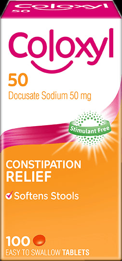 Coloxyl 50mg Constipation Relief 100 Tablets