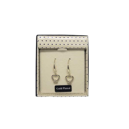 Equilibrium Gold Plated Infinity Heart With Diamond Dangle