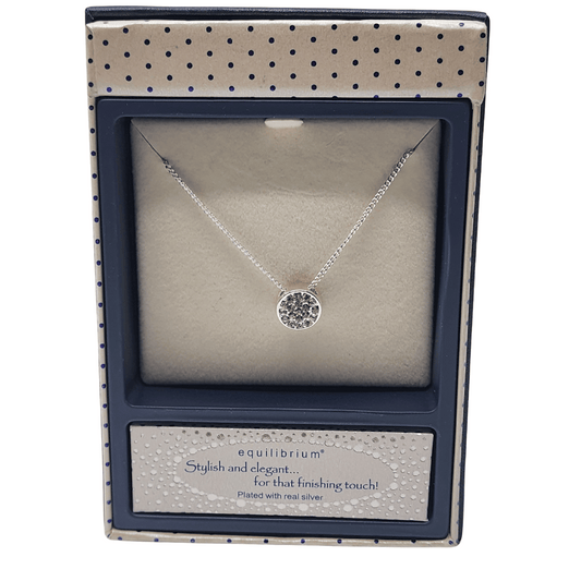 Equilibrium Silver Sparkle Pendant Necklace