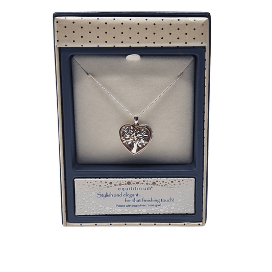 Equilibrium Tree Of Life Heart Necklace Rose Gold/Silver