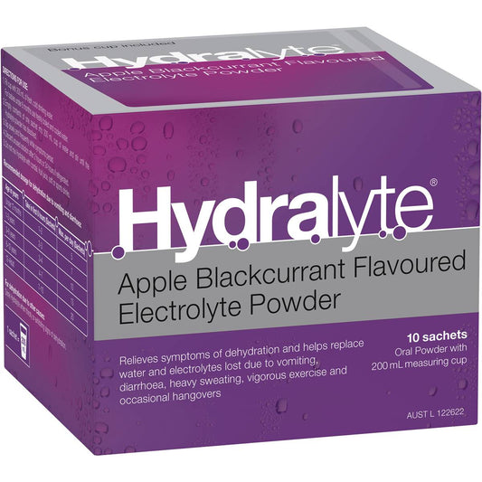 Hydralyte Apple Blackcurrant Electrolyte Powder 10 Sachets