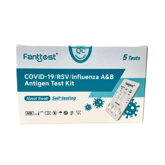 Fanttest Covid-19 / RSV / Influenza A & B Antigen Test Kit 5 Pack